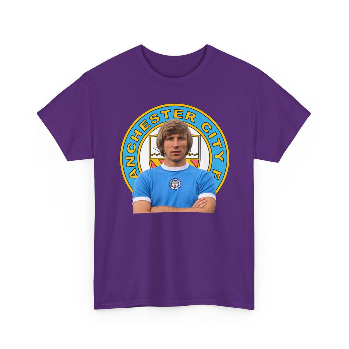 Colin Bell Manchester City Legend Cotton Tee — Retro Player Graphic
