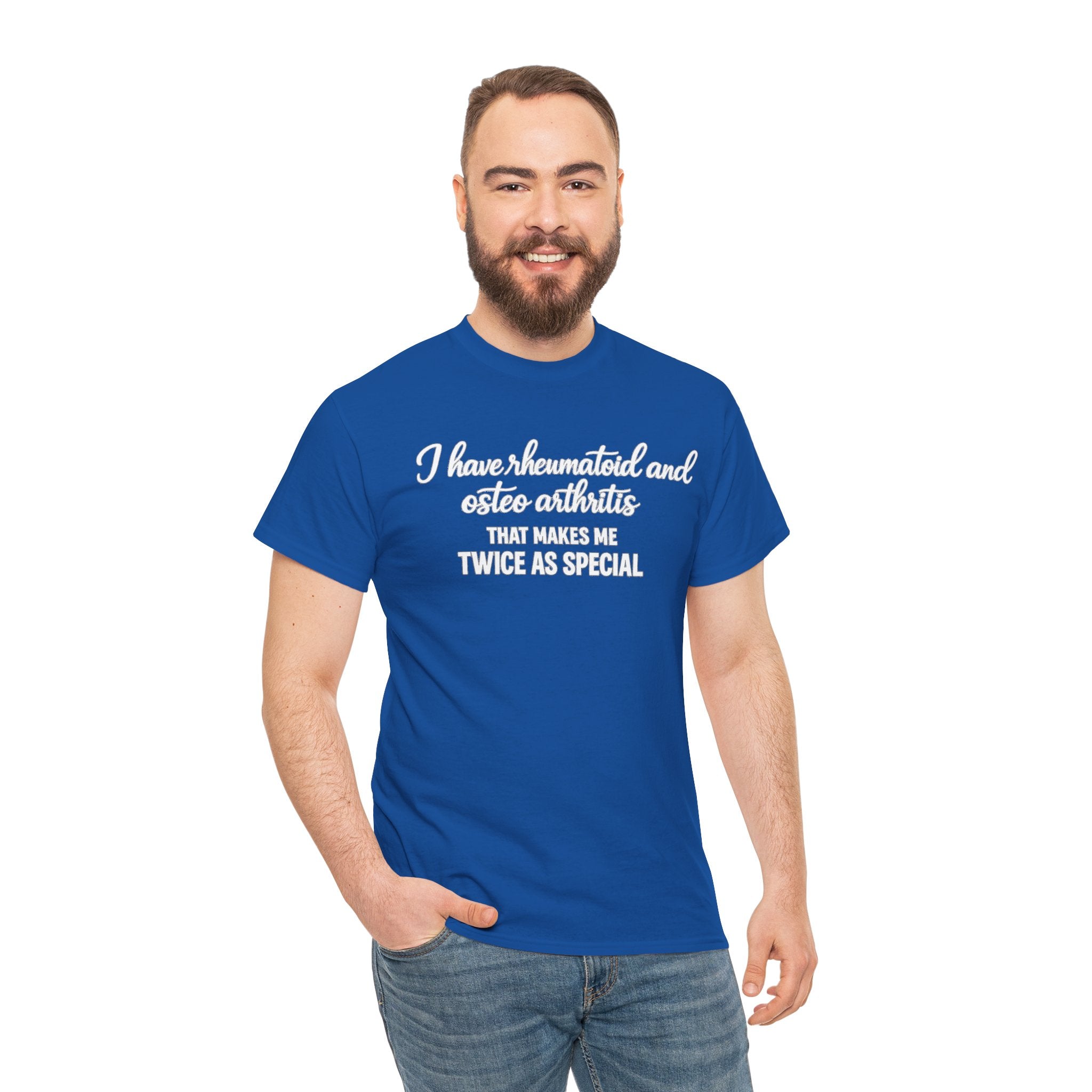 Rheumatoid & Osteoarthritis Awareness T-Shirt – "Twice As Special"