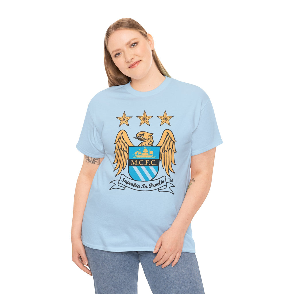 Manchester City Retro Club Crest T‑Shirt — MCFC Vintage Style Club Emblem Tee