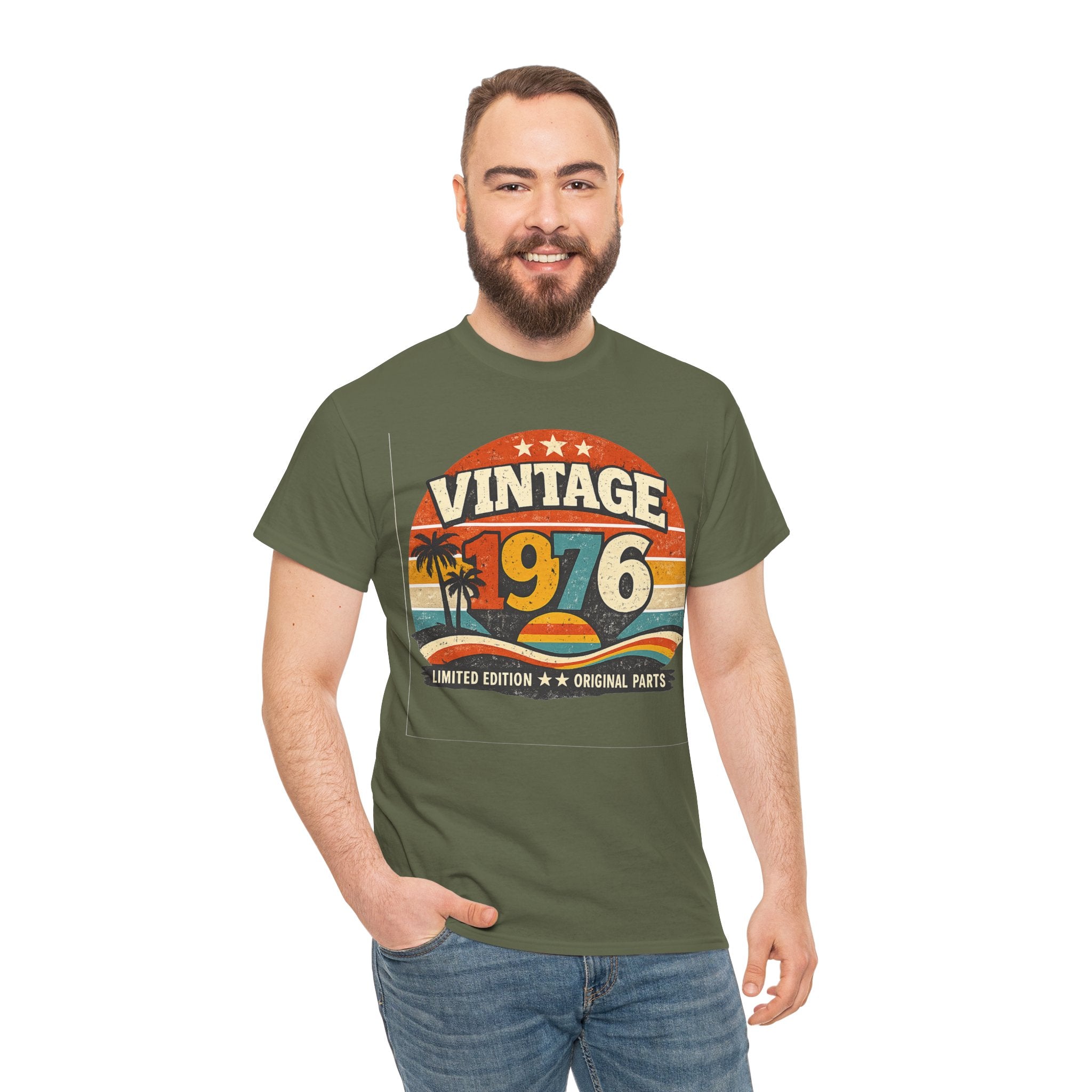 Vintage 1976 T-Shirt — Retro Beach Graphic "Vintage 1976" Birthday Tee