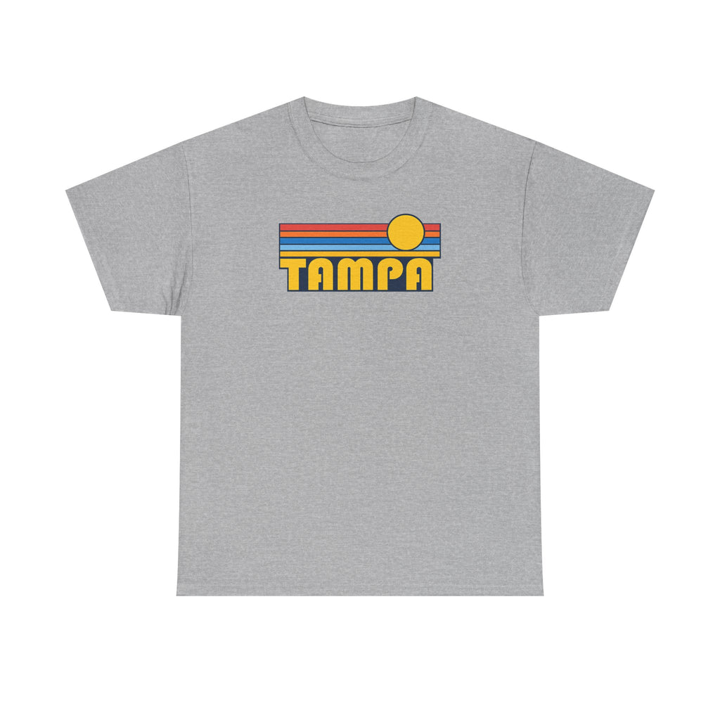 Tampa Retro Sunset T-Shirt — Vintage 70s Striped Beach Tee
