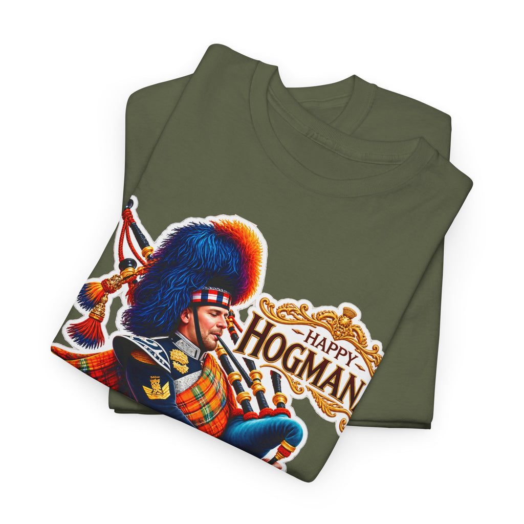 Hogmanay Bagpiper T‑Shirt — Happy Hogmanay Scottish New Year Tee