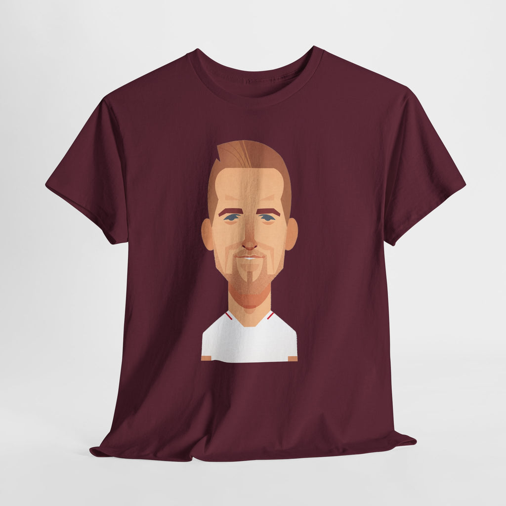 Harry Kane England Caricature Portrait Tee — Minimal Male Face Graphic Cotton T-Shirt