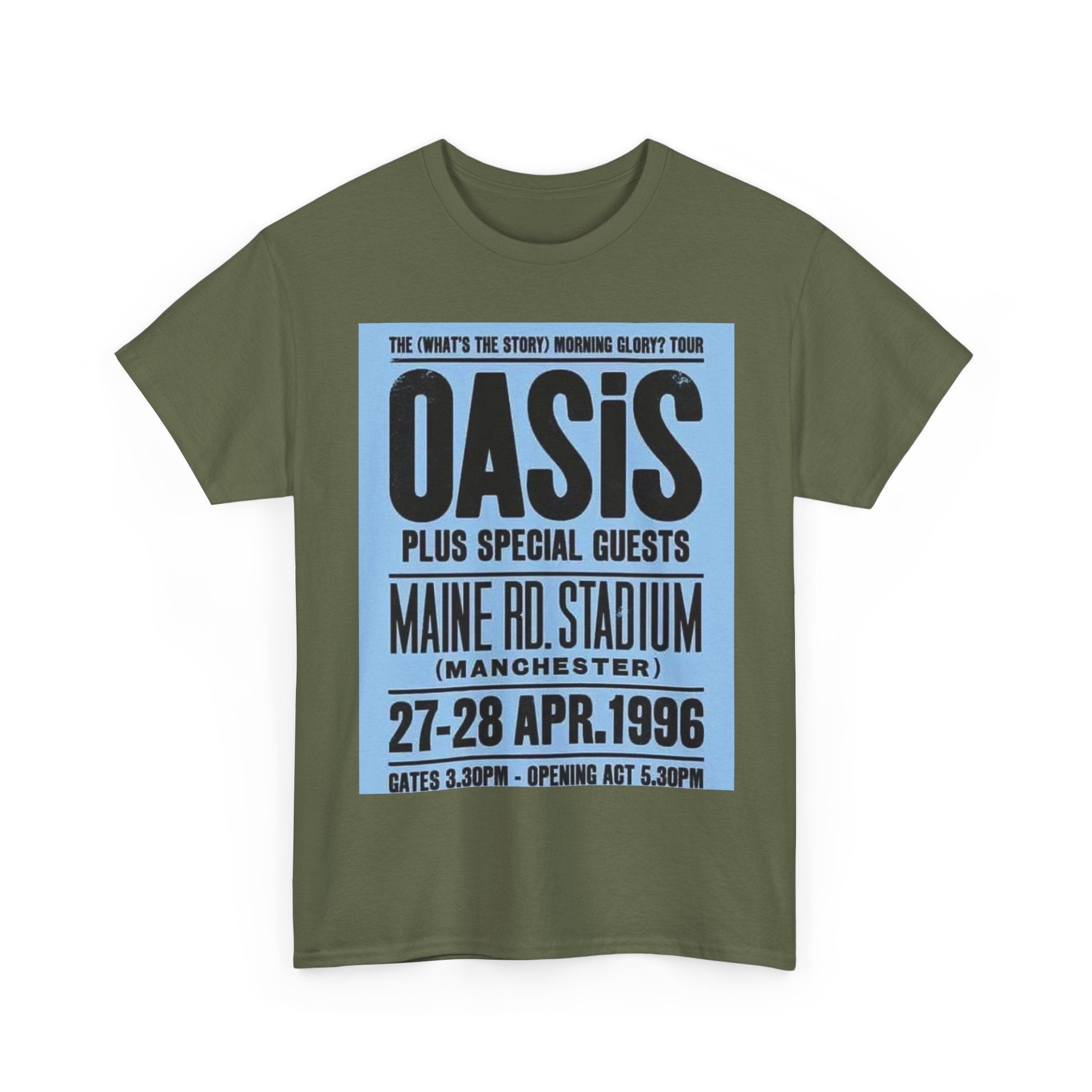 Oasis 1996 Maine Road Tour Poster T‑Shirt — Maine Rd. Stadium Concert Tee