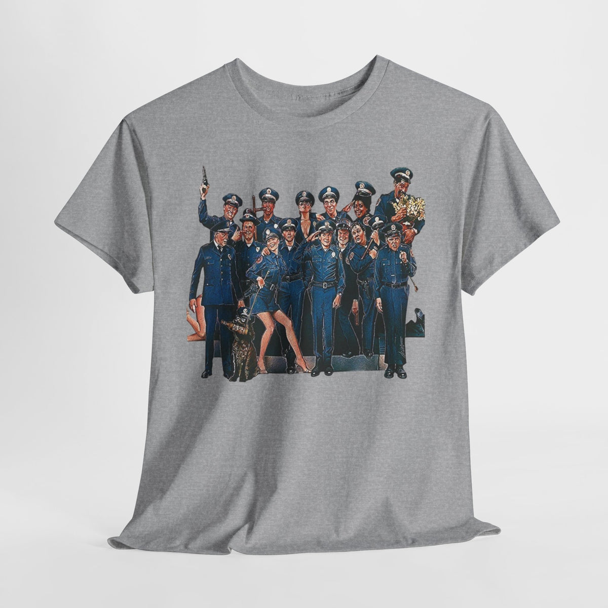 Police Academy Movie Inspired Cotton T‑Shirt — Retro Squad Photo Tee