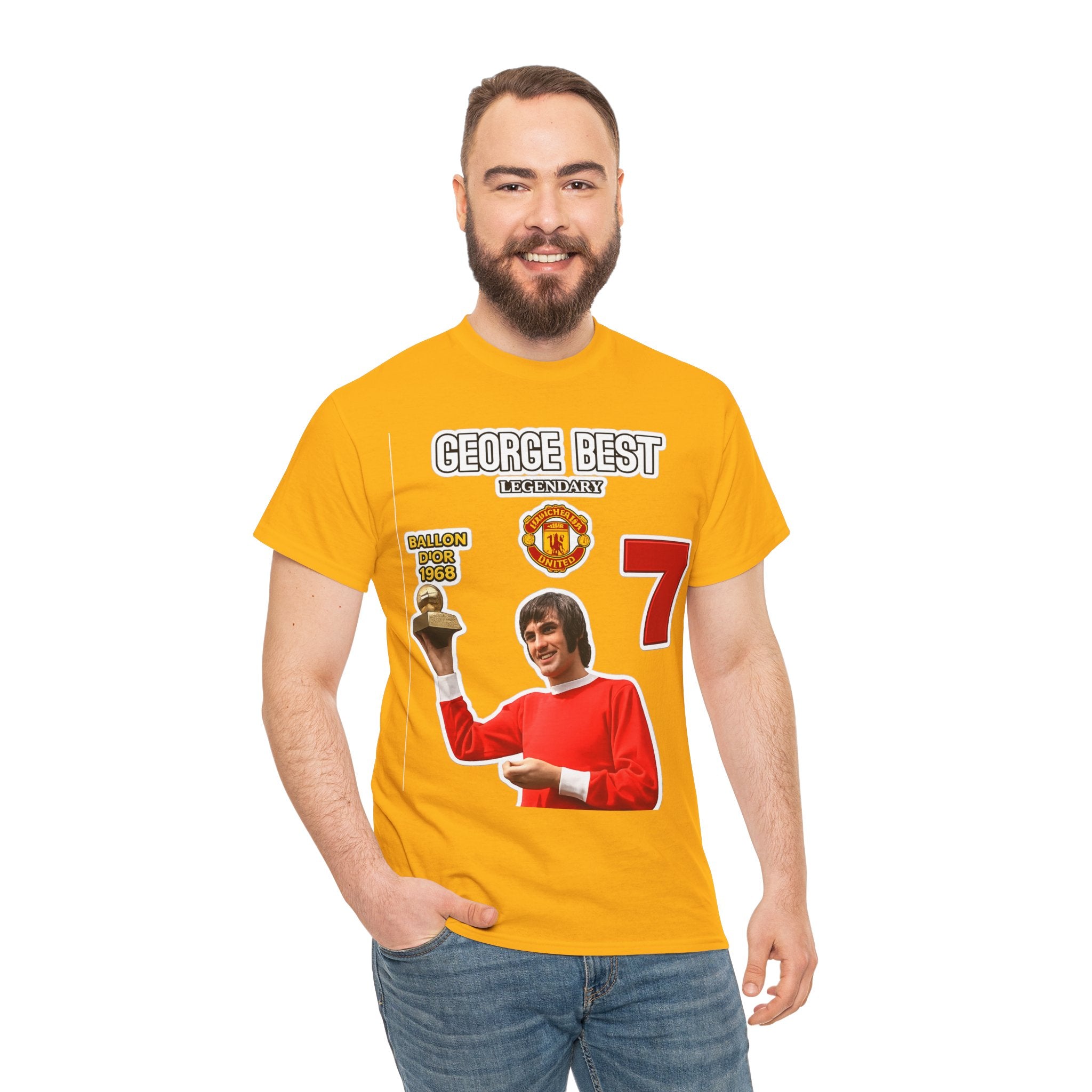 George Best Manchester United #7 Vintage Soccer T-Shirt – Ballon d'Or Tribute