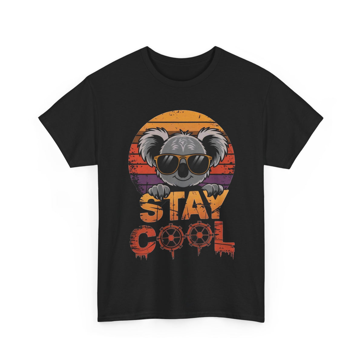 Stay Cool Koala Cotton T-Shirt — Vintage Sunset Sunglasses Tee