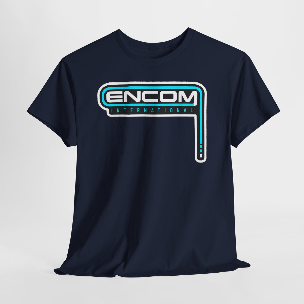 ENCOM International Logo Cotton T-Shirt — Retro Tech Gaming Tee