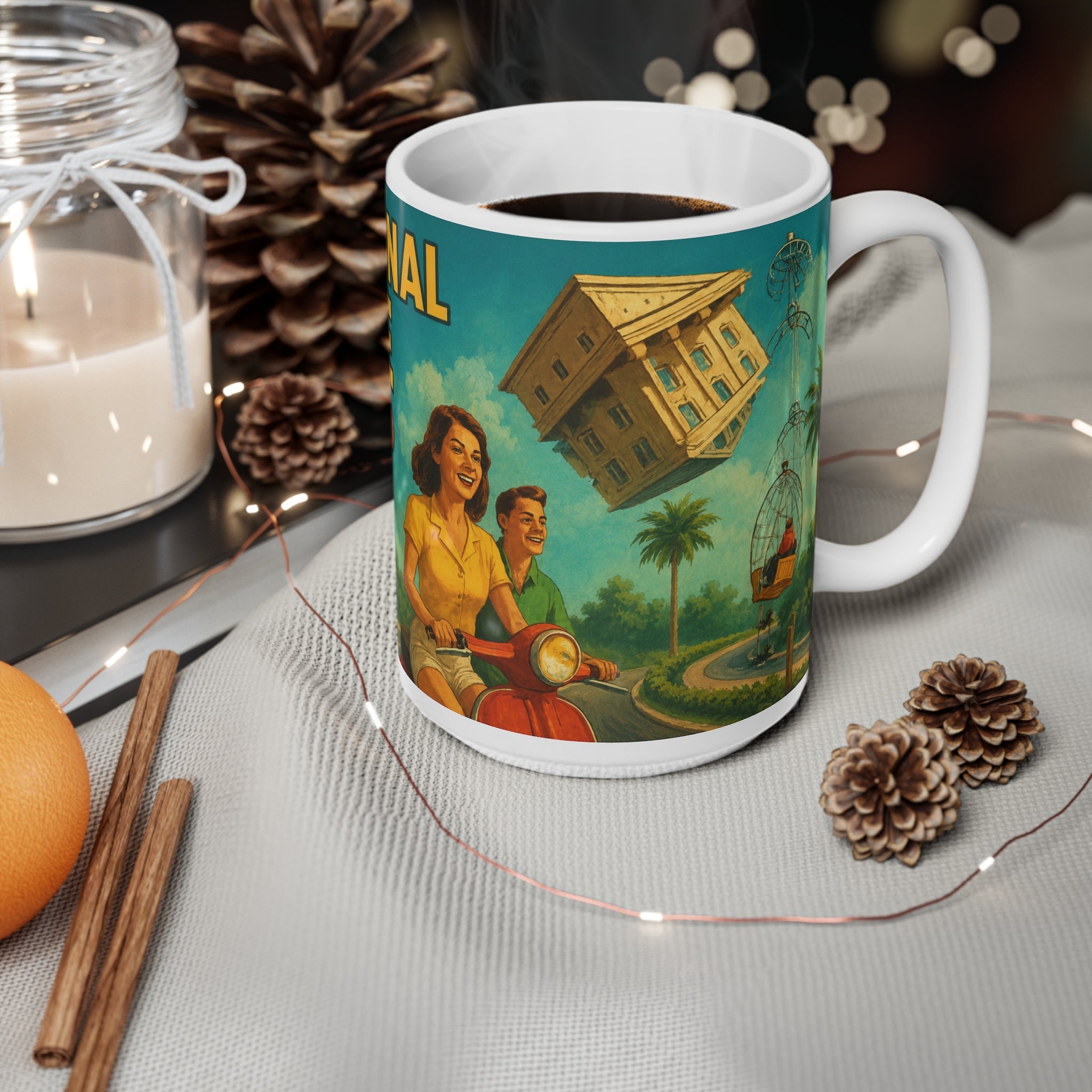 Orlando Retro Roadtrip Mug — "International Drive" Vintage Travel Coffee Cup