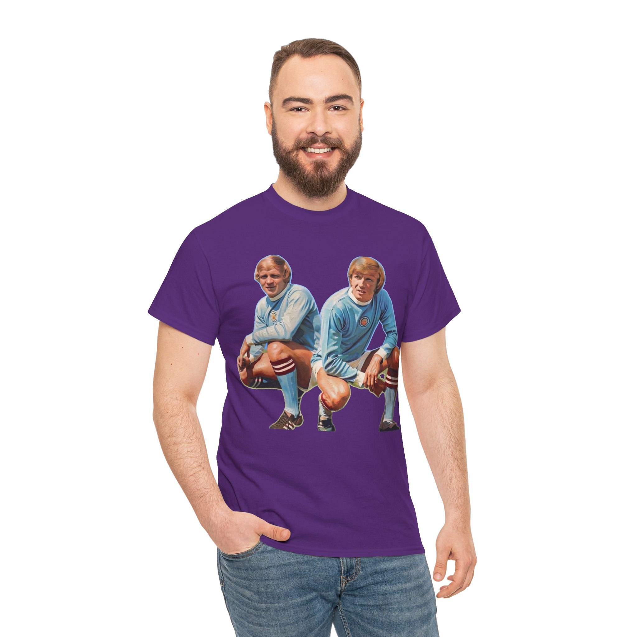 Franny Lee and Colin Bell Manchester City Retro Soccer Players T‑Shirt — Vintage Football Graphic Tee