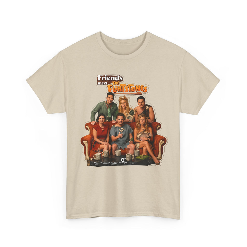 Friends meets the Flintstones TV Sitcom Cast Graphic Tee — 'Friends' Retro Couch Design