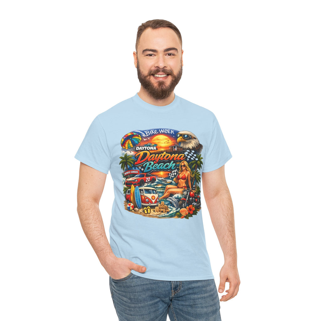 Daytona Beach Vintage Surf T-Shirt — Retro Sunset Palm Beach Tee