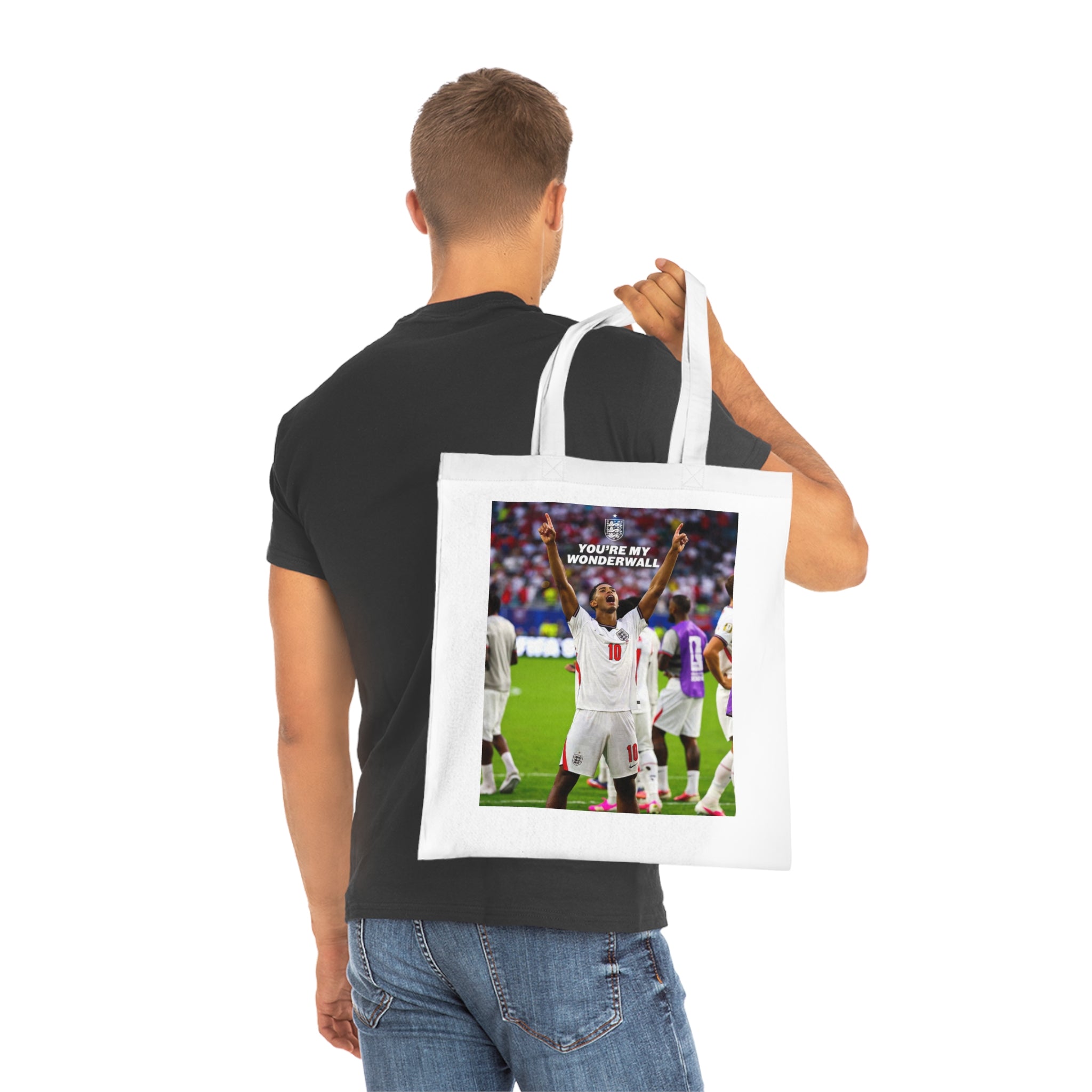 Jude Bellingham England Celebration Cotton Tote — "You're My Wonderwall" Stadium Photo Bag