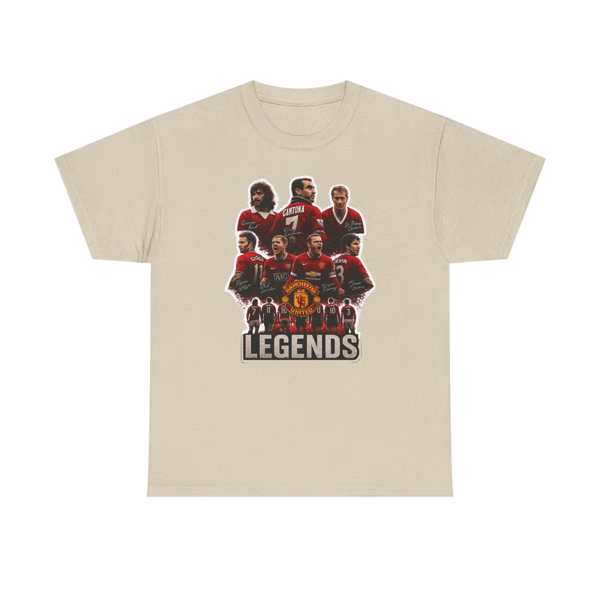 Manchester United Legends Football Team Tee — Retro Manchester United Players Graphic Shirt
