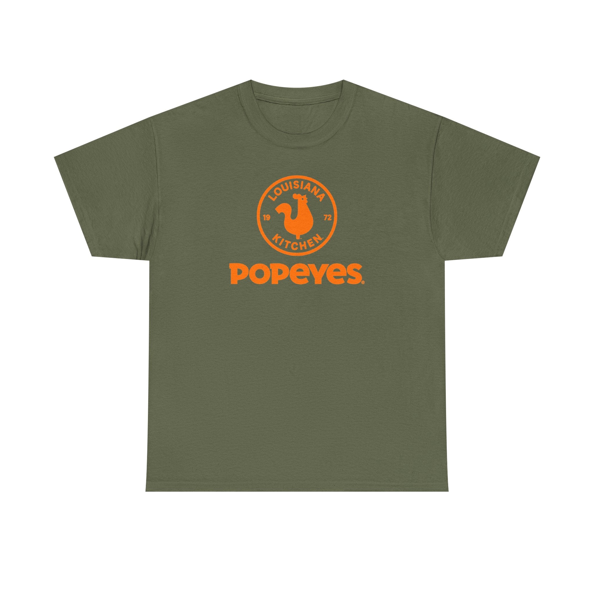 Popeyes Logo T-Shirt — Vintage Orange Louisiana Kitchen Tee