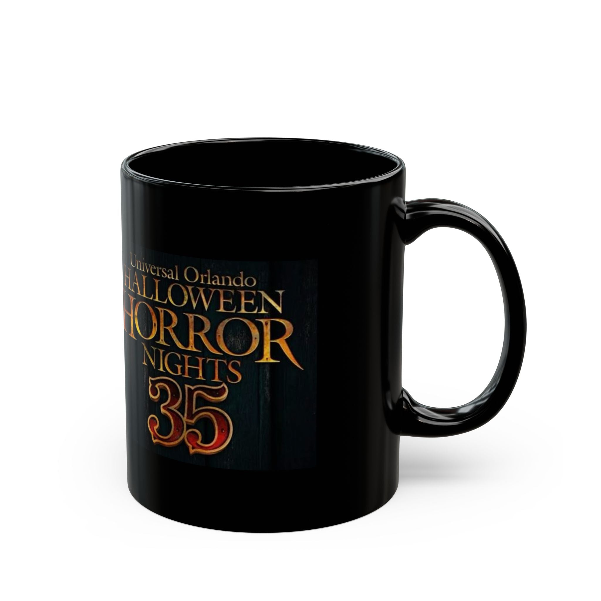 Halloween Horror Nights 35 Black Coffee Mug — Universal Orlando Souvenir (11oz & 15oz)