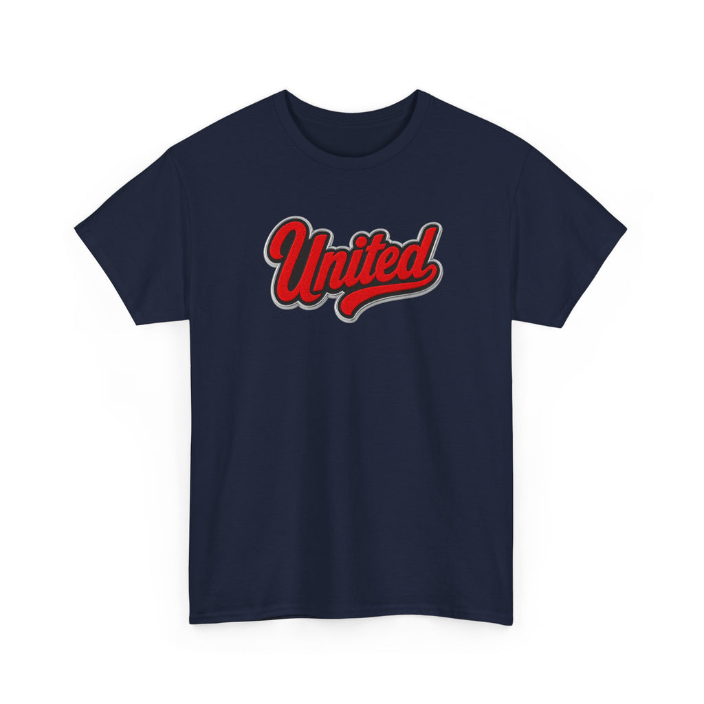 United Retro Script Tee — Vintage Red Logo T‑Shirt