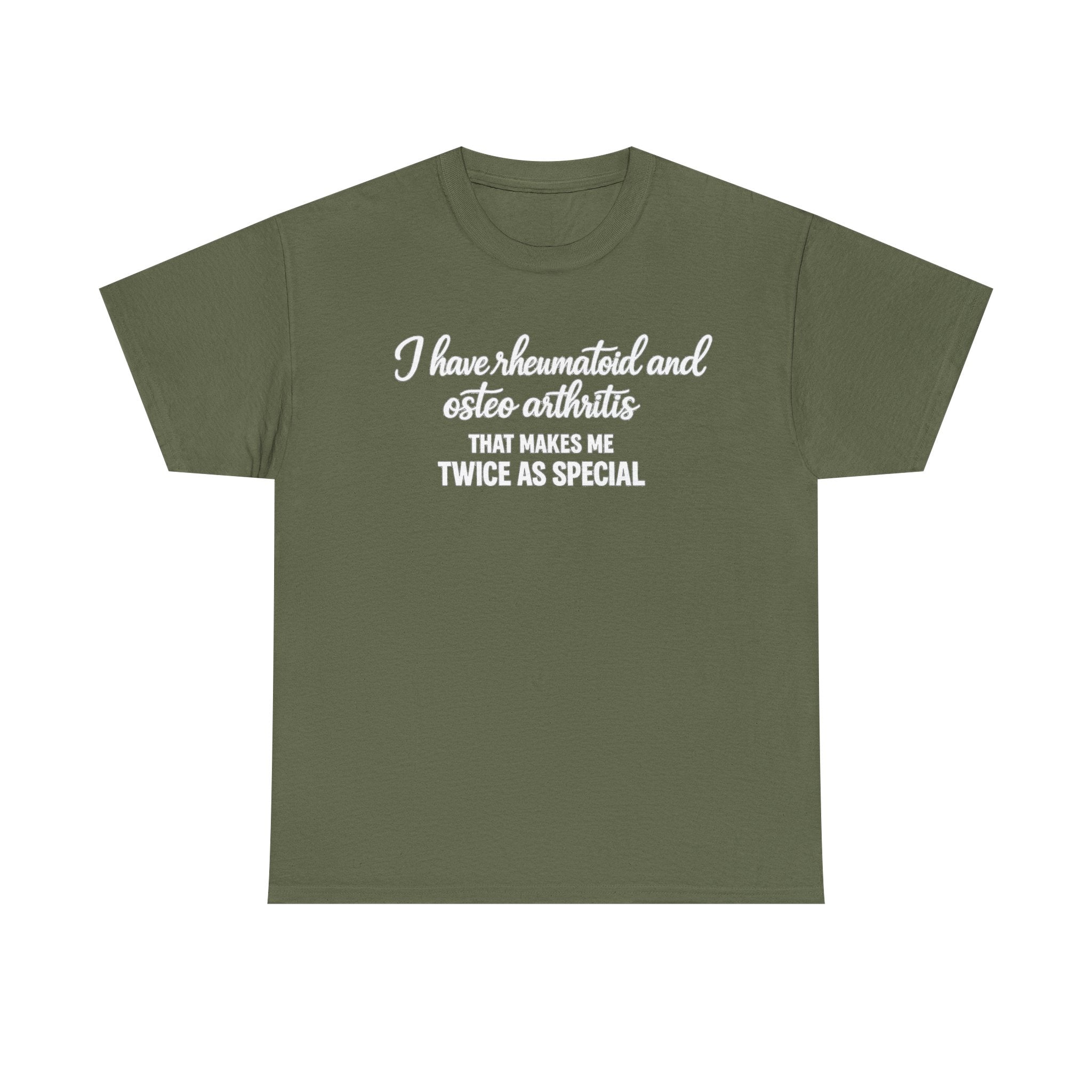 Rheumatoid & Osteoarthritis Awareness T-Shirt – "Twice As Special"