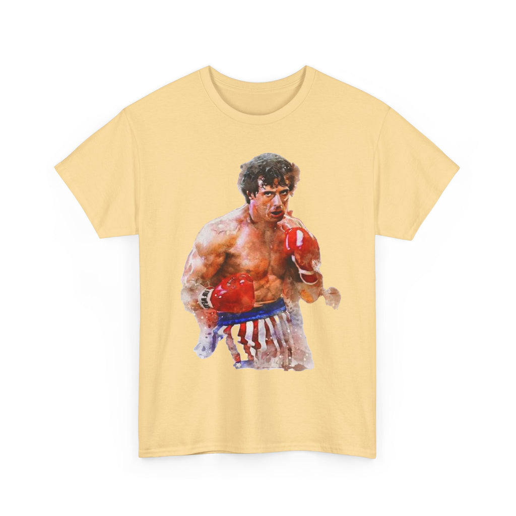 Boxer Rocky Painting T‑Shirt — Vintage American Flag Boxing Tee