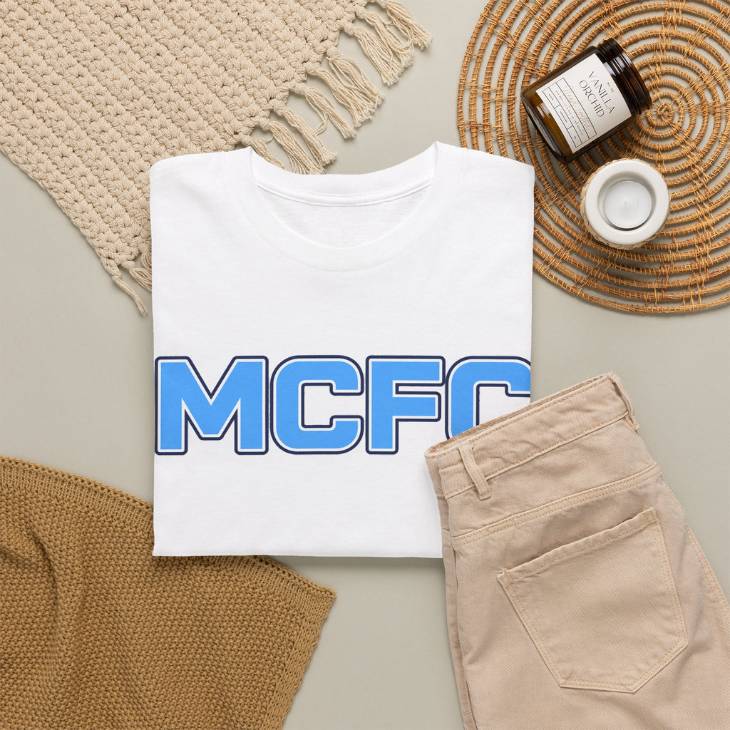 MCFC Logo Cotton T-Shirt — Light Blue Football Fan Tee