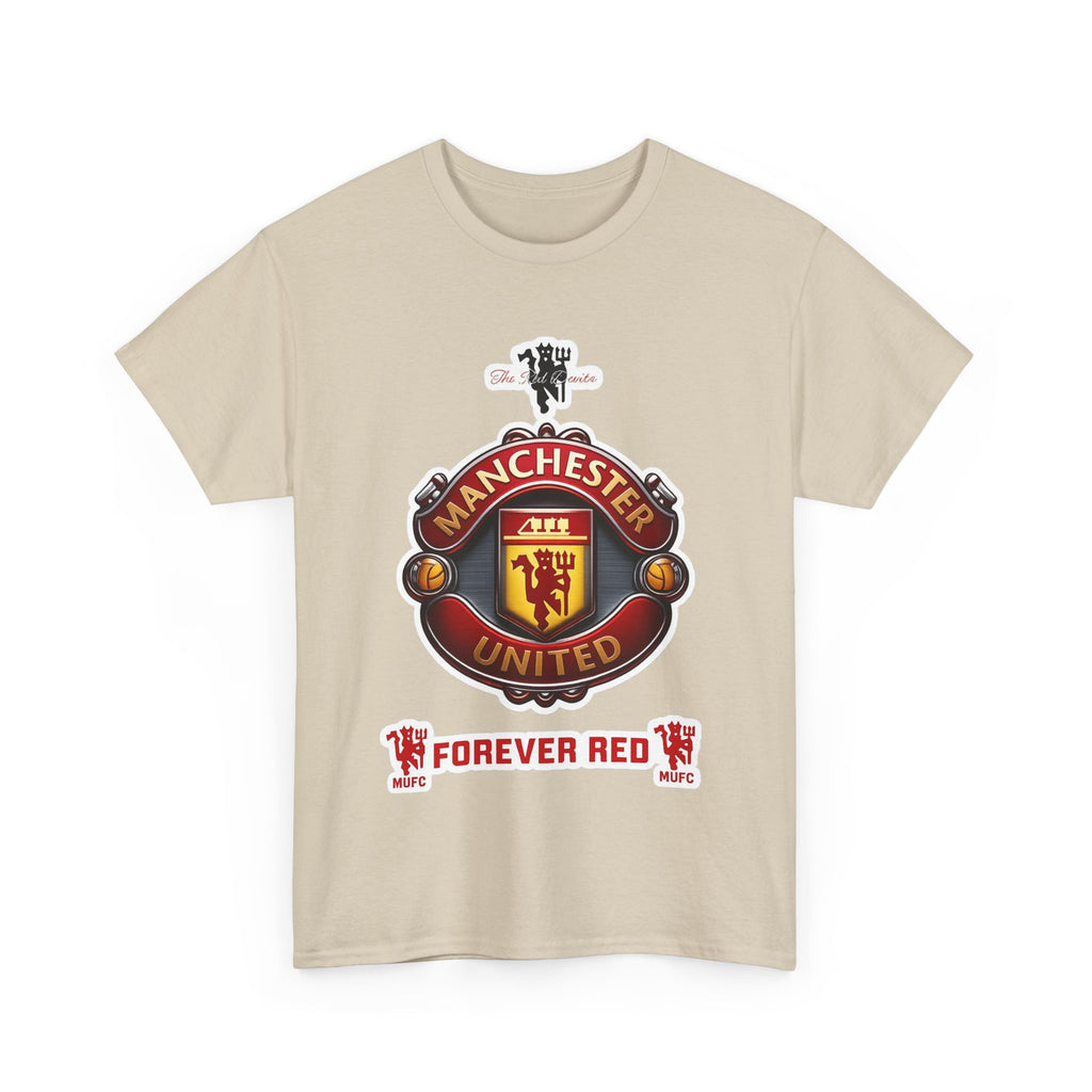Manchester United Inspired Football Crest Tee — "Forever Red" Supporter Shirt