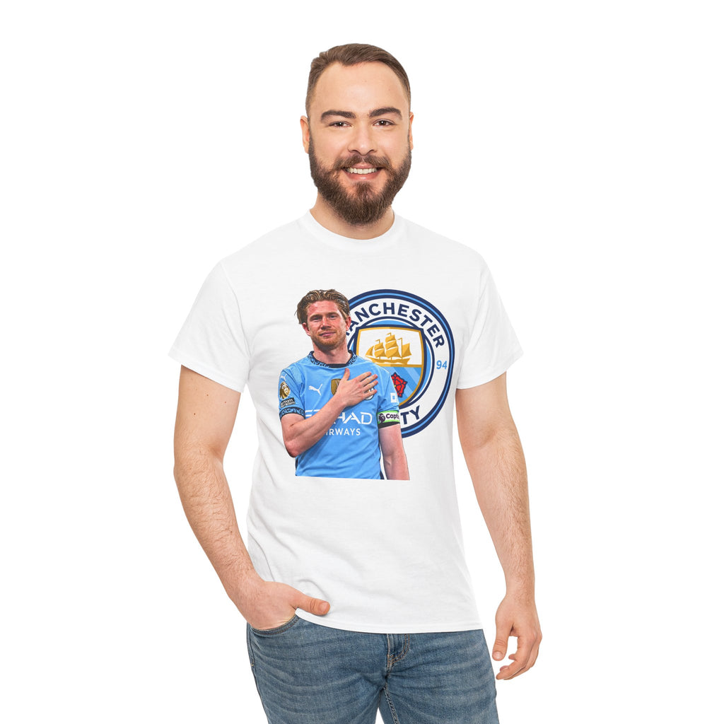 Kevin De Bruyne Manchester City Legend Cotton T-Shirt — Player Tribute Tee (Heart Badge Design)