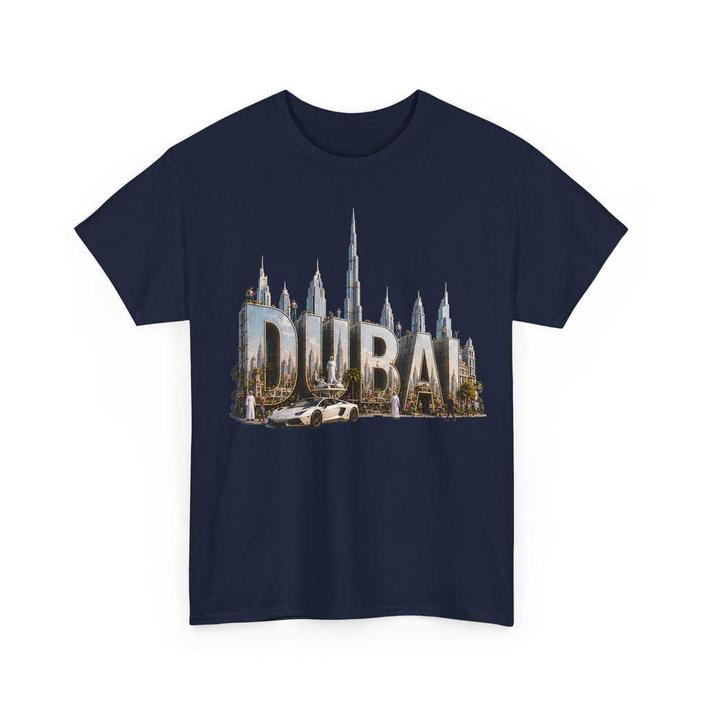 Dubai Skyline T-Shirt — Dubai Cityscape Graphic Tee with Burj Khalifa