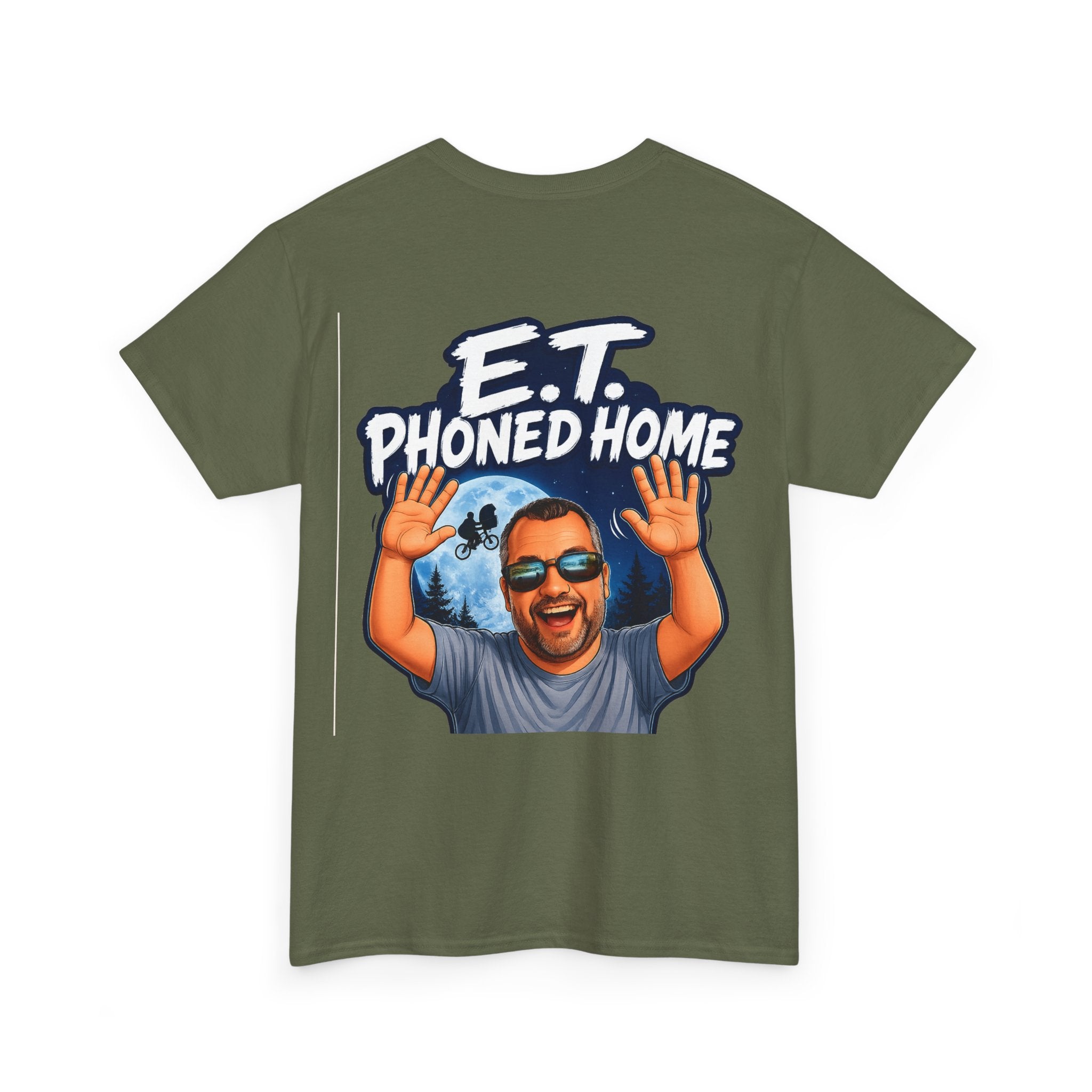 Graphic Tee — "E.T. Phoned Home" Smiling Guy Retro Design