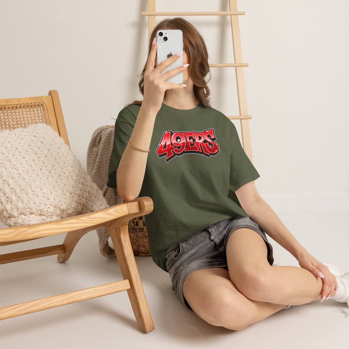 T-Shirt — '49ERS' Red Graffiti Sports Logo Tee