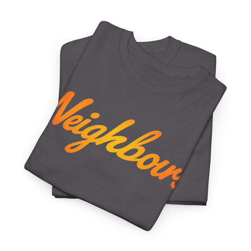 Neighbours Script T‑Shirt — Retro Orange Neighborhood Tee