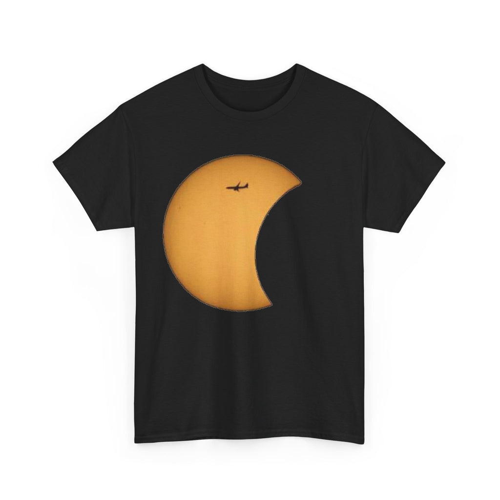 Solar Eclipse 2026 Moon Tee with Airplane Silhouette T-Shirt