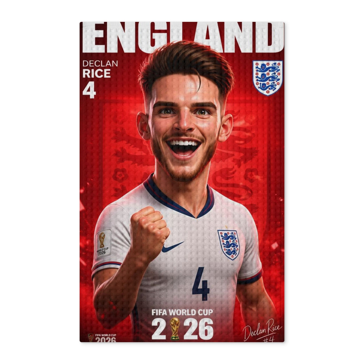 England Football Tea Towel – Declan Rice 2026 Waffle Kitchen Towel