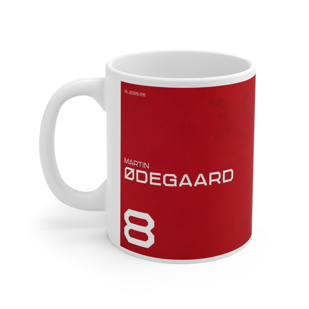 Martin Ødegaard Arsenal Champions Coffee Mug — Football Player Jersey Design (11oz & 15oz)