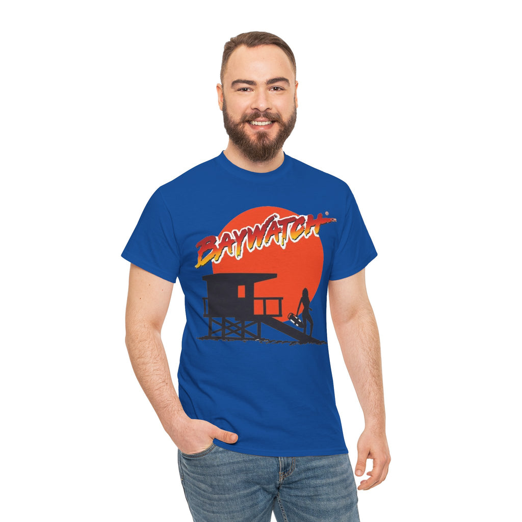 Baywatch Lifeguard Sunset Cotton T-Shirt