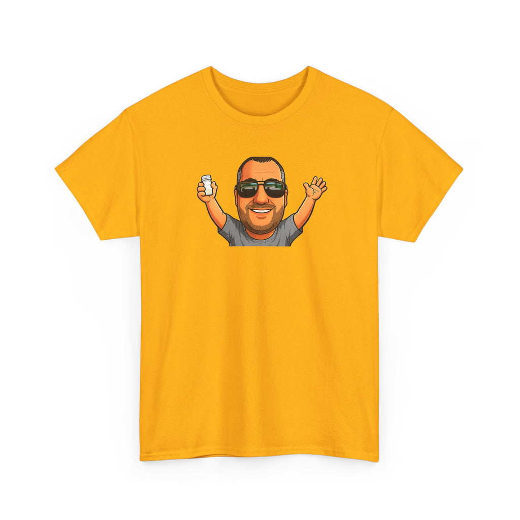 Funny Graphic T-Shirt — "I Have Absolutely No Intention of Behaving Myself" Cartoon Portrait Tee