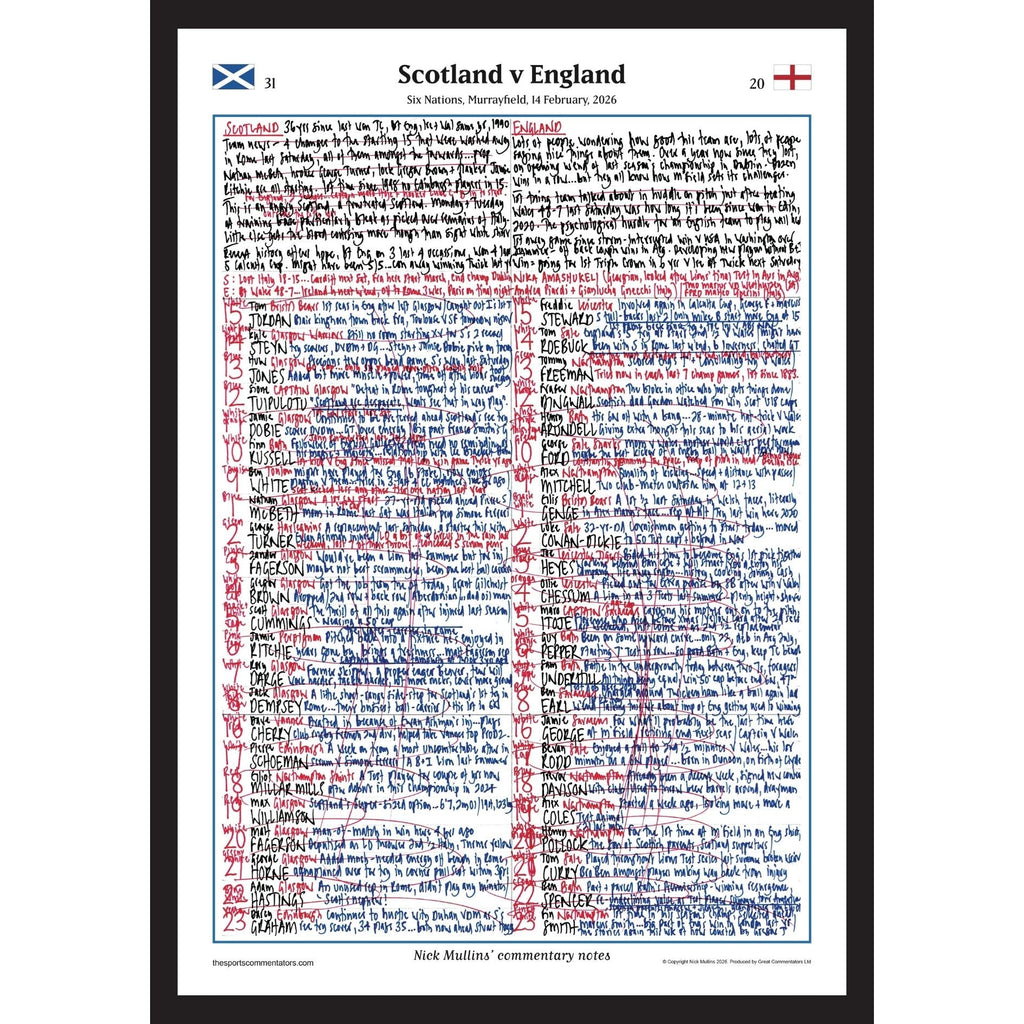 Rugby Union, Six Nations, Scotland v England, Murrayfield, 14 February, 2026. Nick Mullins.
