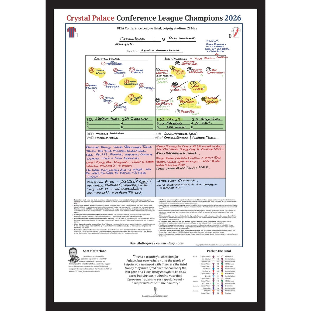 FOOTBALL Crystal Palace v Rayo Vallecano, UEFA Conference League Final, Leipzig Stadium. Sam Matterface. 27 May, 2026.
