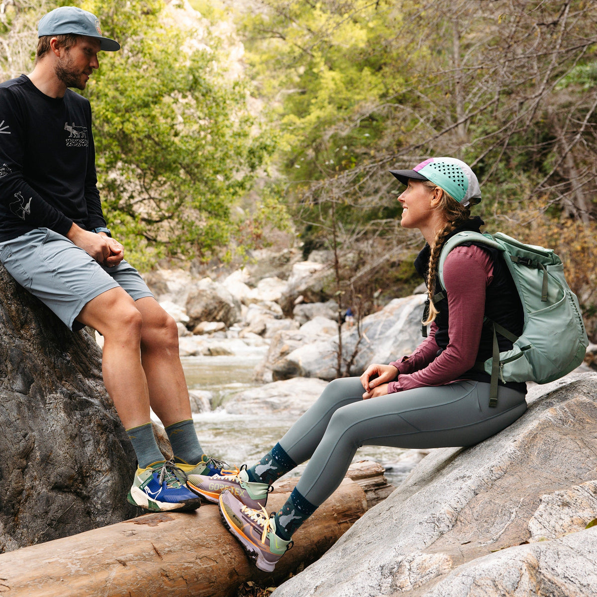 Ladies Merino Wool Animal Patterned Hiking Boot Socks