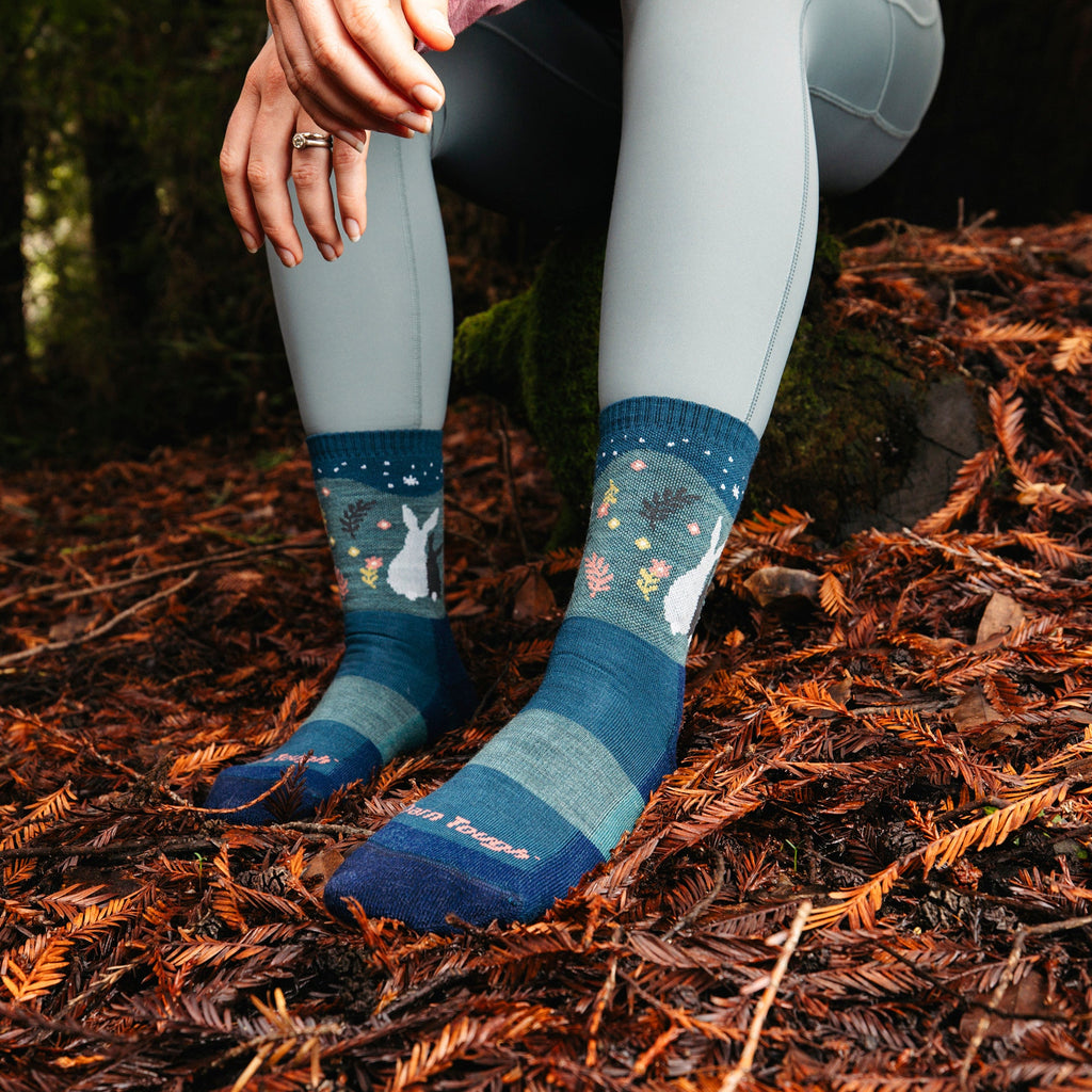 Ladies Merino Wool Animal Patterned Hiking Boot Socks