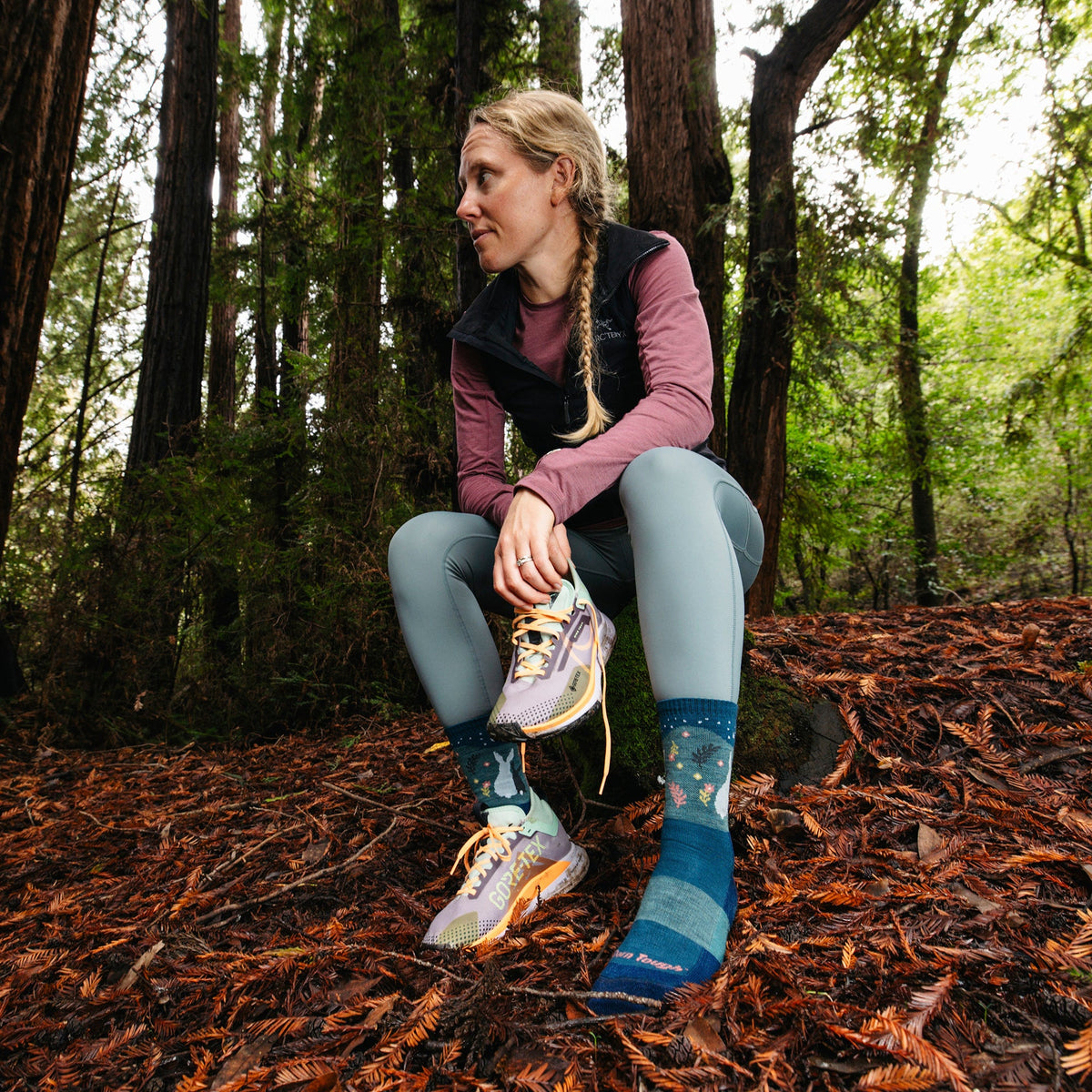 Ladies Merino Wool Animal Patterned Hiking Boot Socks