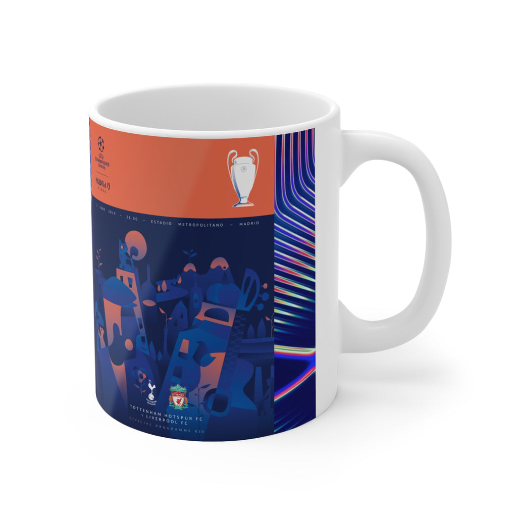 Liverpool 2018 & 2019 UEFA Champions League Finals Programme Covers Inspired Ceramic Coffee Mug — 11oz & 15oz