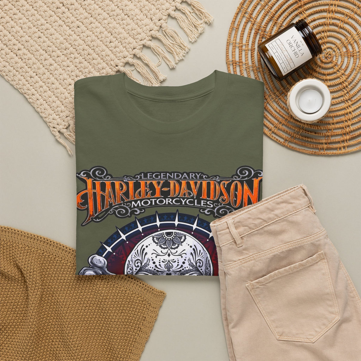 Harley-Davidson Skull Logo Cotton T‑Shirt