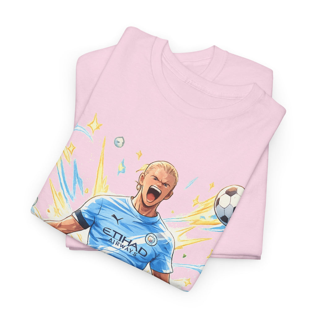 Erling Haaland Anime Fan Tee — Celebratory Football Player Graphic T-Shirt