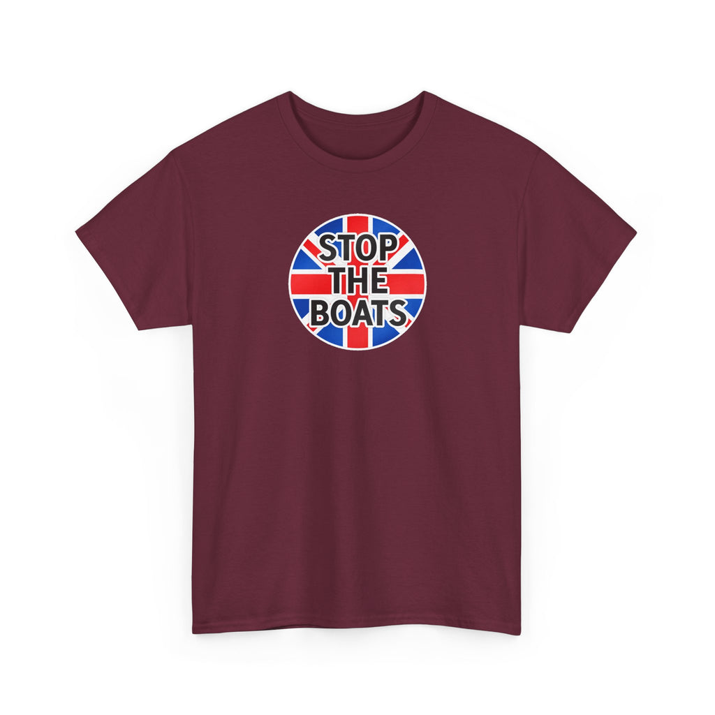 Stop The Boats Union Jack Protest Cotton T-Shirt / Tee