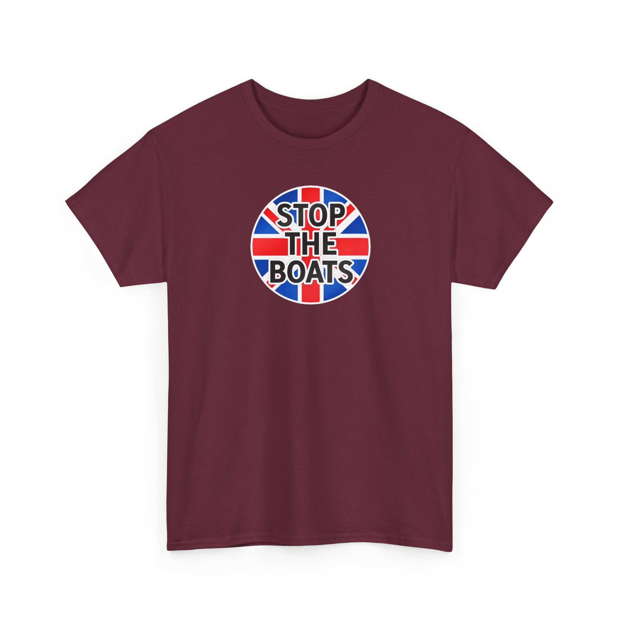 Stop The Boats Union Jack Protest Cotton T-Shirt / Tee
