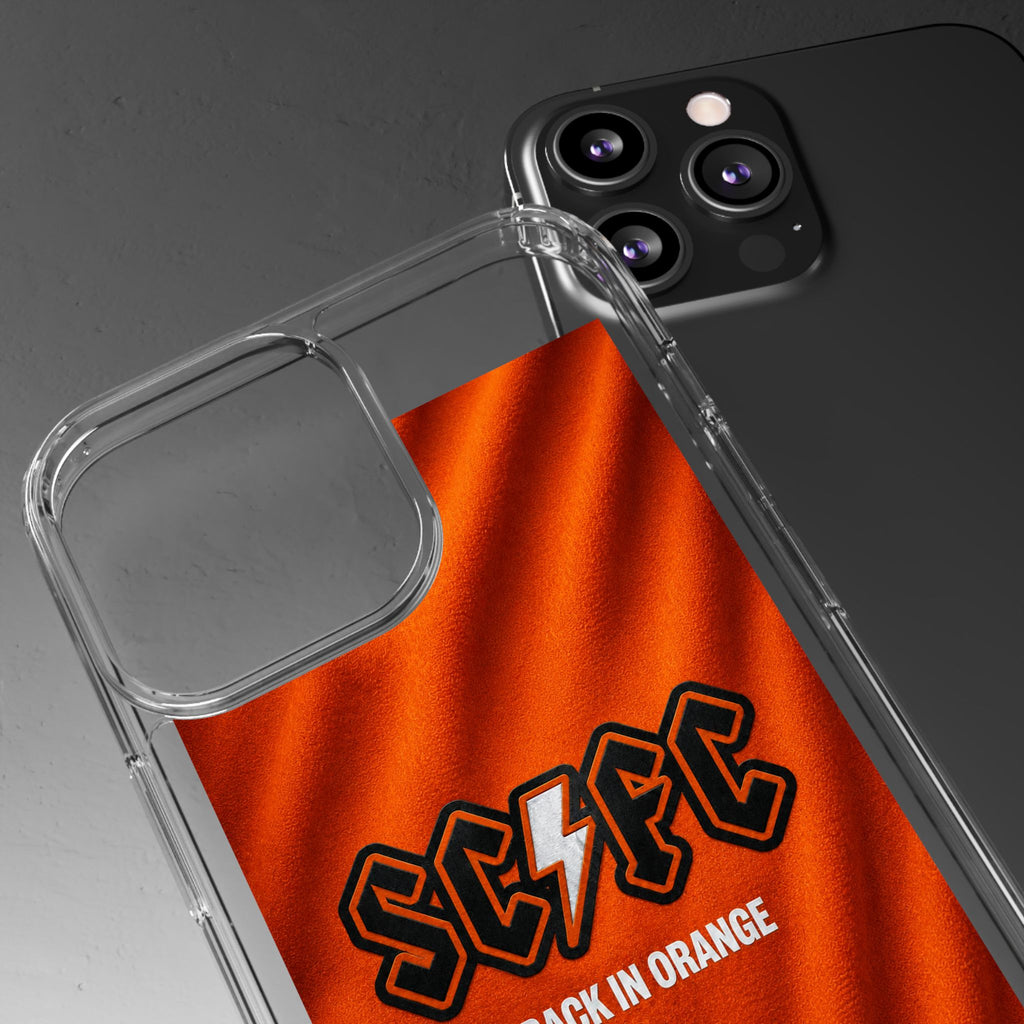 Salford CIty Inspired Phone Case — 'SCFC Back in Orange' Clear Protective Cover