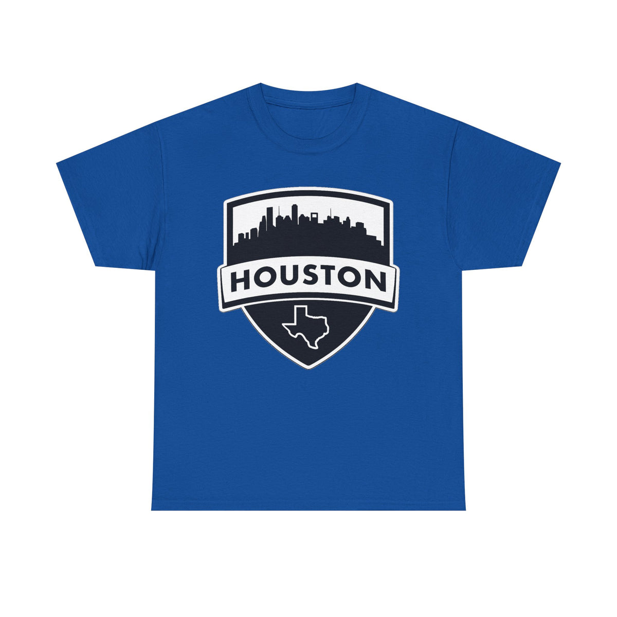 Houston Skyline Shield T-Shirt — Texas Outline City Pride Tee