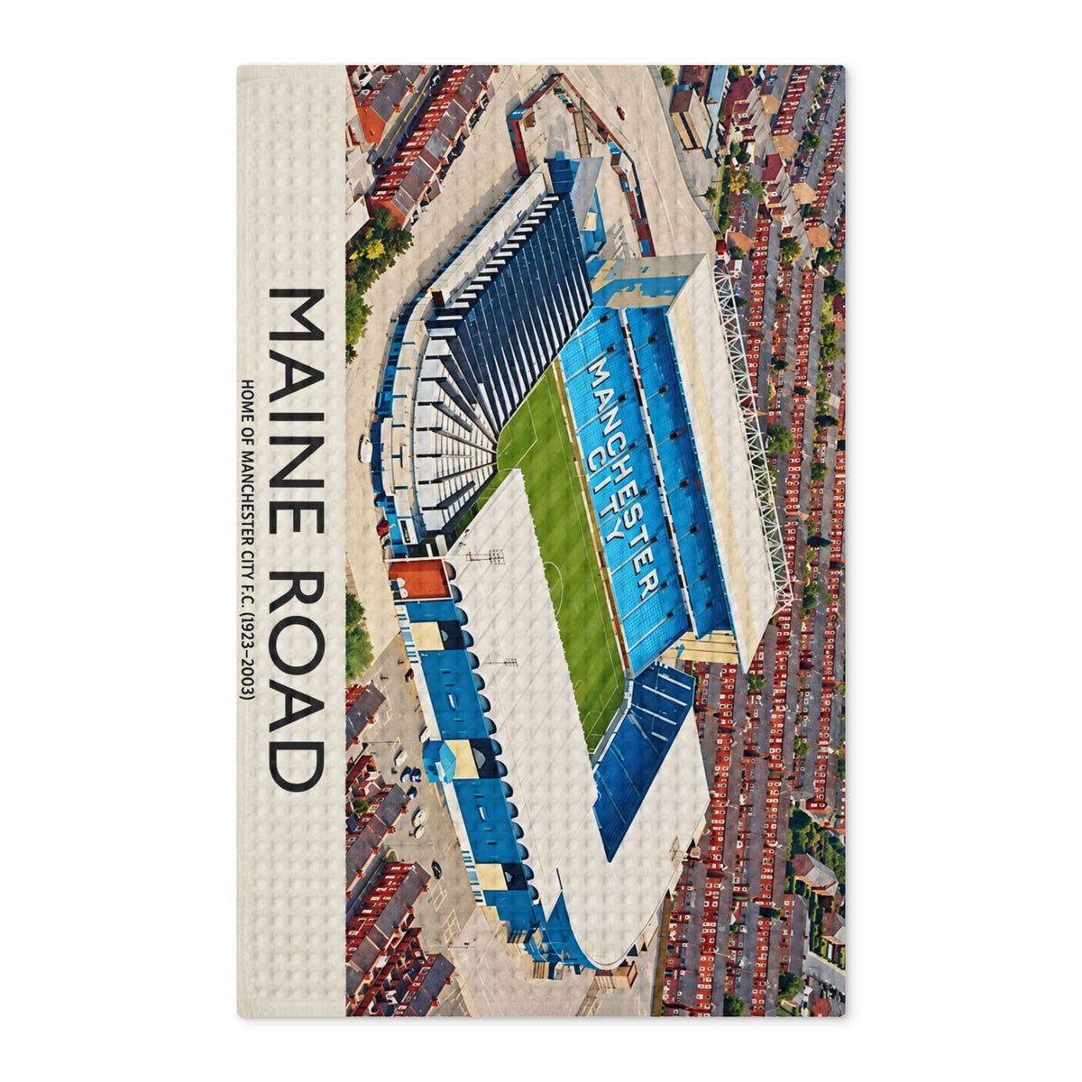 Maine Road Stadium Tea Towel — Manchester City Waffle Weave Kitchen Towel