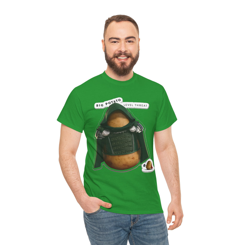 Big Potato "Level Threat" Doom Tee — Funny Potato Soldier Graphic T-Shirt