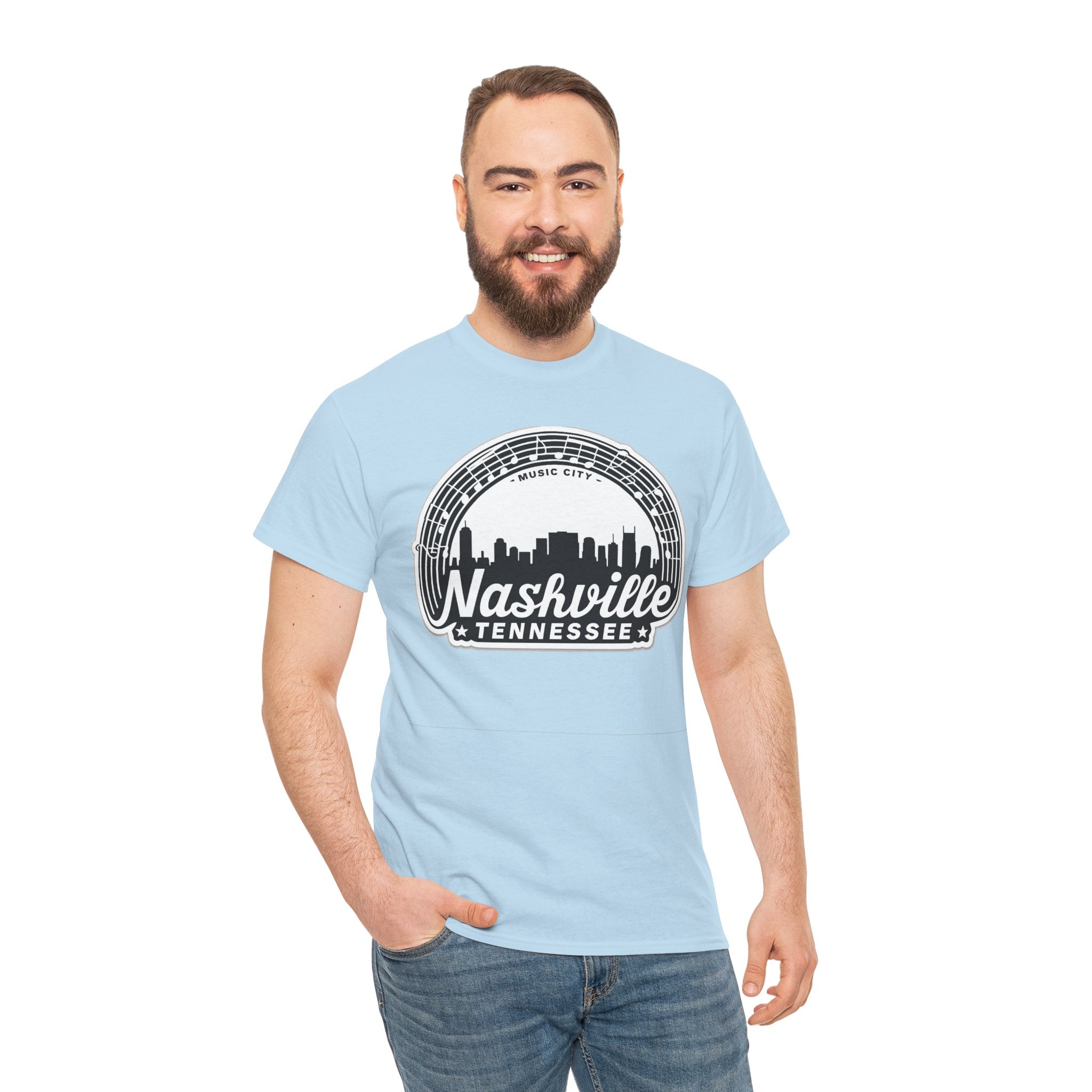 Nashville Tennessee Skyline Tee — Retro Music City Graphic Shirt